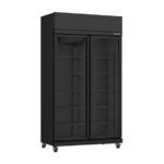 Combisteel Kühlschrank 2 Glastüren Schwarz Irm-770 Bl