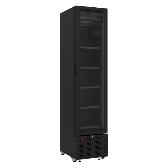 7464_0210-14680.jpg Combisteel Kühlschrank 1 Glastür Schwarz 348L – Bild 1