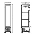 Combisteel Kühlschrank 1 Glastür Schwarz 348L – Bild 2