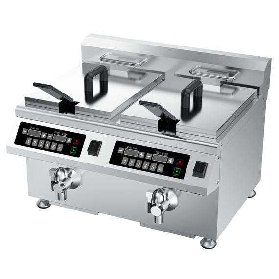 746782V01_Main_product_photo_3CcQGDE1taWa.jpg Induktions-Doppel-Fritteuse, 2x8 Liter, 518x490x418 (BxTxH), 2x3.5 kW – Bild 1
