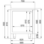 Combisteel Pro Line 700 Kühltisch Aufkantung 2 Türen Monoblock Energy Line – Bild 3