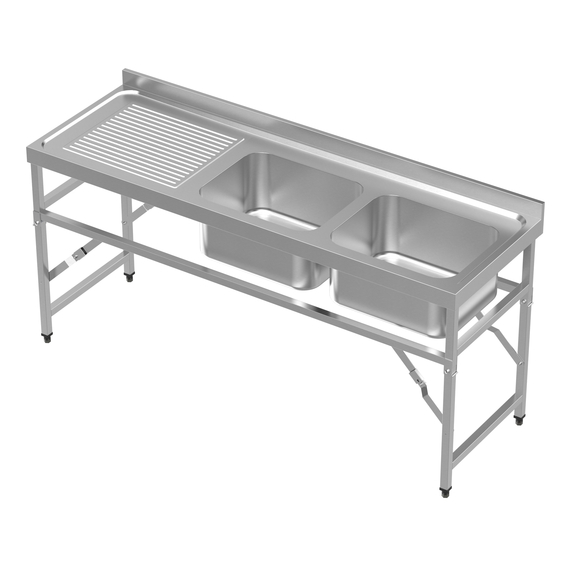 7490_0280-9626.jpg Combisteel 600 Zusammenklappbare Spültisch 1800 2R – Bild 1