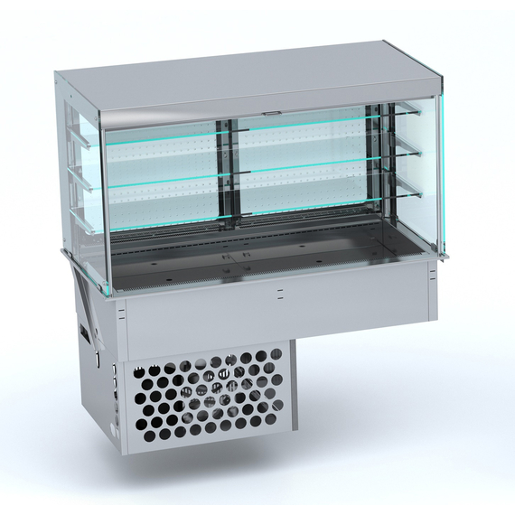 7495_0140-13468.jpg Combisteel Einbaukühlvitrine Eckig mit Rollvorhang 4/1 Gn – Bild 1