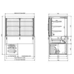 Combisteel Einbaukühlvitrine Eckig  mit Rollvorhang 4/1 Gn – Bild 2