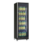Combisteel Kühlschrank 1 Glastür Schwarz – Breite 620