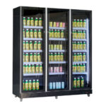 Combisteel Kühlschrank 3 Glastüren Schwarz