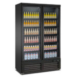 Combisteel Tiefkühlschrank 2 Glastüren Schwarz Ceb-1200F Bl