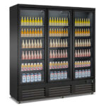 Combisteel Tiefkühlschrank 3 Glastüren Schwarz Ceb-1600F Bl