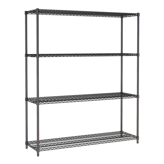 7530_0035-15439.jpg Combisteel Wandbretter 4 Levels 1500 Schwarz Selbstmontage – Bild 1