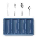 Hendi Besteck-Set mit Tablett, Blau, 525x300x(H)95mm, Rechteckig – Bild 3