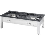 Stalgast Edelstahl Gas-Hockerkocher TOP, Doppelbrenner, G20, 1140x607x380 mm (BxTxH)