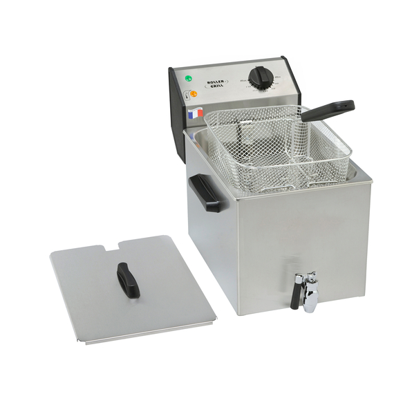 777325V01_MAIN_PRODUCT_PHOTO_h6uAE5cIaQx1.jpg ROLLER GRILL Fritteuse mit Ablasshahn, mit Ablasshahn, 8 Liter – Bild 1