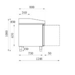 Combisteel Standard Line Pizzatisch 2 Türen 7 Teigschubladen – Bild 3