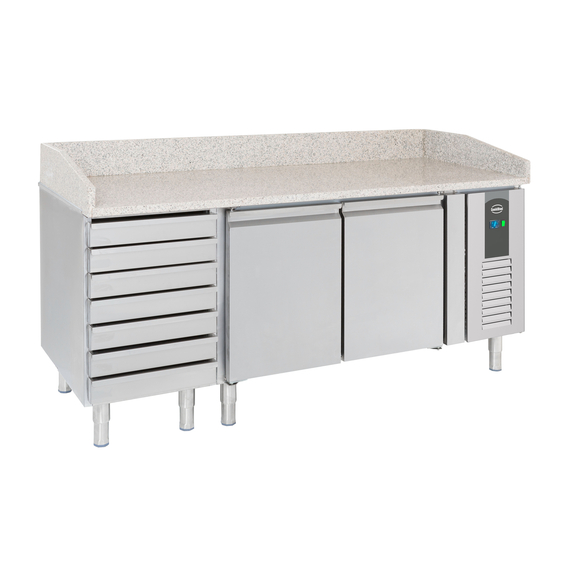 7950_0042_1.jpg Combisteel Standard Line Pizzatisch 2 Türen 7 Teigschubladen – Bild 1