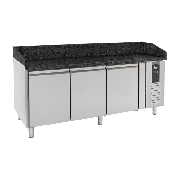 7950_0054_new_style_1.jpg Combisteel Pizzatisch 3 Türen Schwarze Granit-Arbeitsplatte – Bild 1