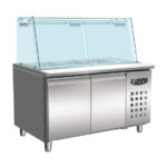 Combisteel Standard Line Bäckerei Kühltisch mit Glas 2 Türen 4X 1/1 Gn Behälter