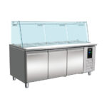 Combisteel Standard Line Kühltisch mit Glas 3 Türen 5X 1/1 Gn Behälter