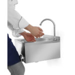Hendi Waschbecken mit Kniebedienung, 400x428x(H)406mm – Bild 2