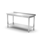 Hendi Wandtisch mit Ablage – verschraubt, Tiefe 600 mm, Profi Line, 1600x600x(H)850mm