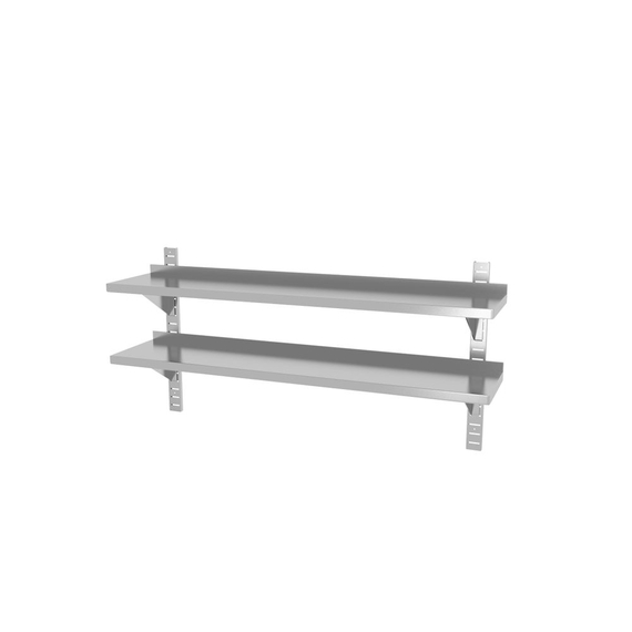 811740_OBW_2021_01.jpg Hendi Doppelwandregal, einstellbar, mit 2 Halterungen, 1400x300x(H)600mm – Bild 1