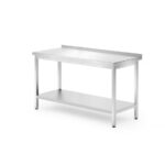 Hendi Wandtisch mit Ablage – verschraubt, Tiefe 700 mm, Profi Line, 1400x700x(H)850mm