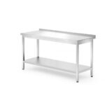 Hendi Wandtisch mit Ablage – verschraubt, Tiefe 700 mm, Profi Line, 1600x700x(H)850mm