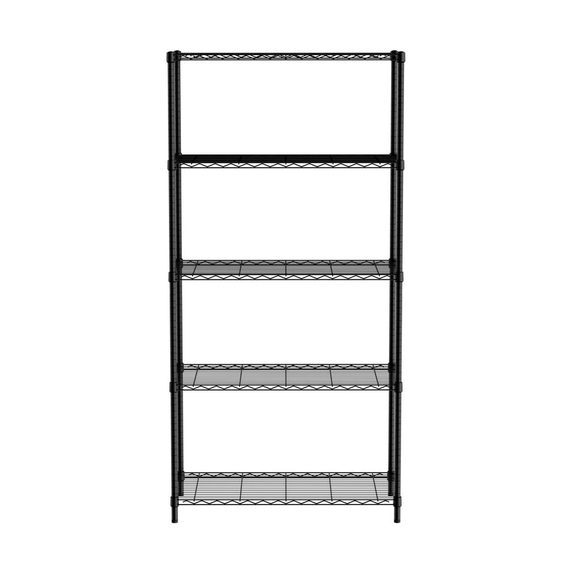 812990.jpg Hendi Lagerregal mit 5 Fächern, Schwarz, 910x455x(H)1830mm – Bild 1