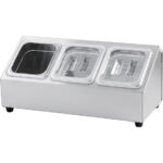 Edelstahl Ständer für Gastronormbehälter - 3 x GN 1/6 (150 mm)