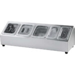 Edelstahl Ständer für Gastronormbehälter - 3 x GN 1/6 (150 mm) und 2 x GN 1/9 (150 mm)