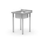 Hendi Spültisch, verschraubt, Kitchen Line, Waschbecken in der Mitte, 600x600x(H)850mm