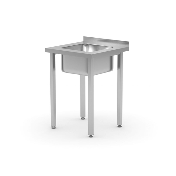 816752_2025.jpg Hendi Spültisch, verschraubt, Kitchen Line, Waschbecken in der Mitte, 600x600x(H)850mm – Bild 1