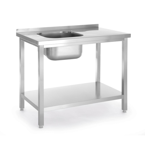 817001.jpg Hendi Spültisch mit Ablage, verschraubt, Kitchen Line, Spülbecken auf der linken Seite, 800x600x(H)850mm – Bild 1