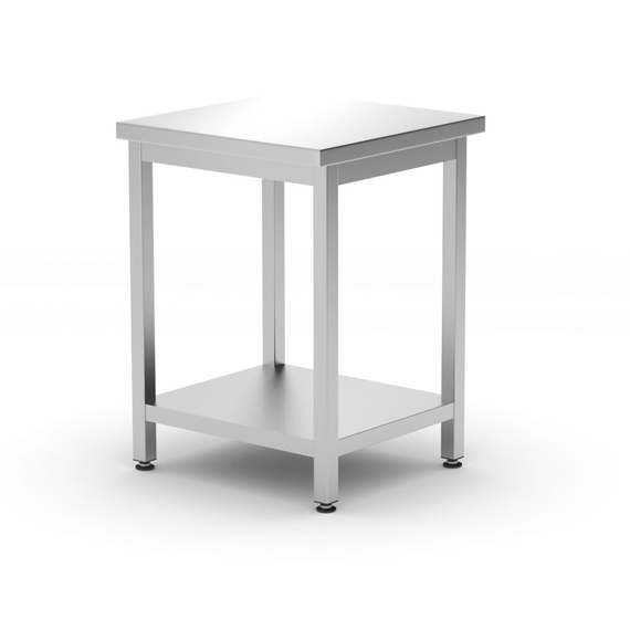 817094.jpg Hendi Mitteltisch mit Ablage – verschraubt, Tiefe 600 mm, Kitchen Line, 600x600x(H)850mm – Bild 1