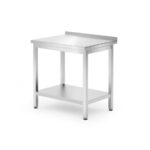 Hendi Wandtisch mit Ablage – verschraubt, Tiefe 600 mm, Kitchen Line, 800x600x(H)850mm