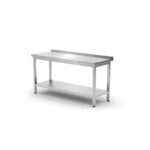 Hendi Wandtisch mit Ablage – verschraubt, Tiefe 600 mm, Kitchen Line, 1200x600x(H)850mm