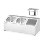 Hendi Halterung für Gastronorm-Behälter, 3 Fächer, 512x245x(H)215mm – Bild 4