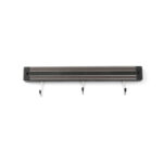 Hendi Messermagnetleiste mit Haken, 3 Haken, Schwarz, (L)340mm