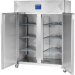 Starline Edelstahl Doppeltür-Kühlschrank mit Rädern, GN 2/1, 1480x830x2010 mm (BxTxH) – Bild 2