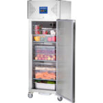 Starline Edelstahl Kühlschrank mit Rädern, GN 2/1, 680x810x2010 mm (BxTxH), 600 L – Bild 4