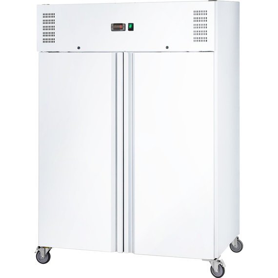 831400V01_Main_product_photo_zCt4EOs6O8Rl.jpg Starline Doppeltür-Kühlschrank GN 2/1, weiß, fahrbar, 1340x810x2000 (BxTxH), 0,35 kW – Bild 1