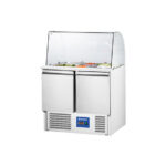 Starline Saladette mit Glasaufsatz, 2-türig, GN 1/1, Aufnahme 10x GN1/4, 900x705x1300 mm (BxTxH), ohne Aufkantung
