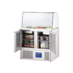 Starline Saladette mit Glasaufsatz, 2-türig, GN 1/1, Aufnahme 10x GN1/4, 900x705x1300 mm (BxTxH), ohne Aufkantung – Bild 2