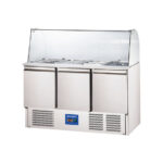 Starline Saladette mit Glasaufsatz, 3-türig, GN 1/1, Aufnahme 16x GN1/4, 1365x700x1345 mm (BxTxH)