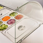 Starline Saladette mit Glasaufsatz, 3-türig, GN 1/1, Aufnahme 16x GN1/4, 1365x700x1345 mm (BxTxH) – Bild 5