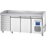 Starline Pizzatisch, 2-türig, EN 600x400 mm, 7 Schubladen, 2025x800x1000 mm (BxTxH)