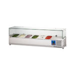 Starline Edelstahl Pizzakühlaufsatz mit Glasabdeckung, 6x GN 1/4, 1400x335x440 mm (BxTxH) – Bild 6