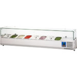 Starline Edelstahl Pizzakühlaufsatz mit Glasabdeckung, 8x GN1/4, 1800x335x440 mm (BxTxH) – Bild 5