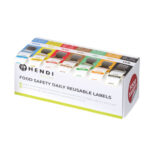 Hendi Set Lebensmittelsicherheitsetiketten, mehrfach verwendbar, leicht herausnehmbar, mit Spender, 240x80x(H)100mm