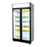 Glastür-Kühlschrank mit Werbedisplay, zwei Flügeltüren, 870x605x1996 (BxTxH) – Bild 3