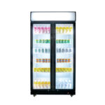 Glastür-Kühlschrank mit Werbedisplay, zwei Flügeltüren, 870x605x1996 (BxTxH) – Bild 4